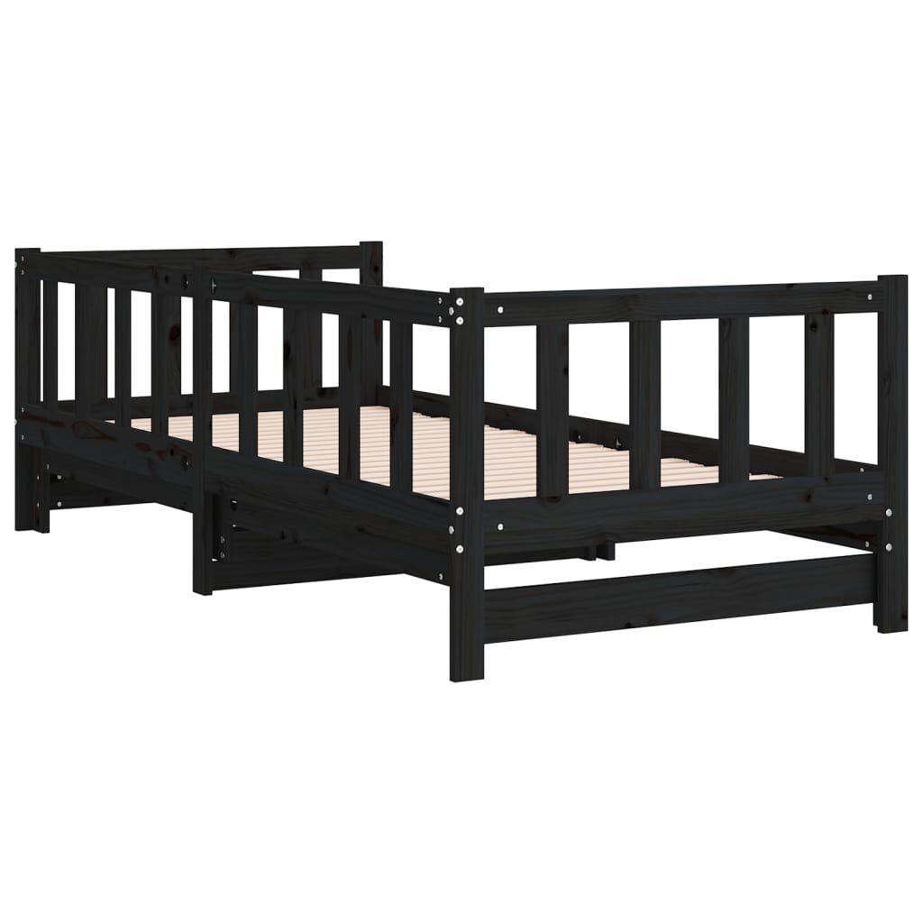 vidaXL Pull-out Day Bed without Mattress Black 2x(90x200)cm