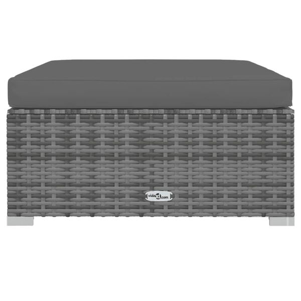 vidaXL 10 Piece Garden Lounge Set with Cushions Poly Rattan Grey