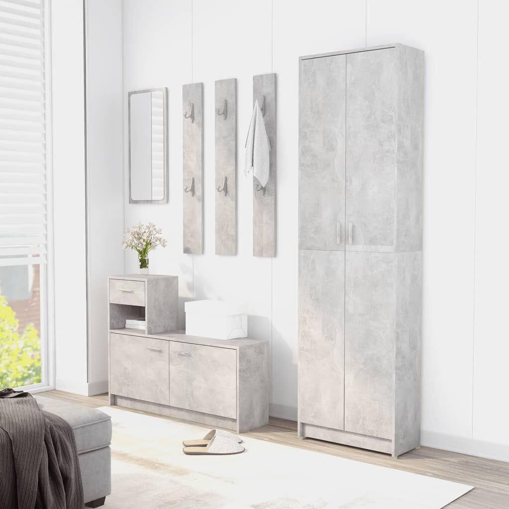 vidaXL Hallway Wardrobe Concrete Grey 55x25x189 cm Engineered Wood