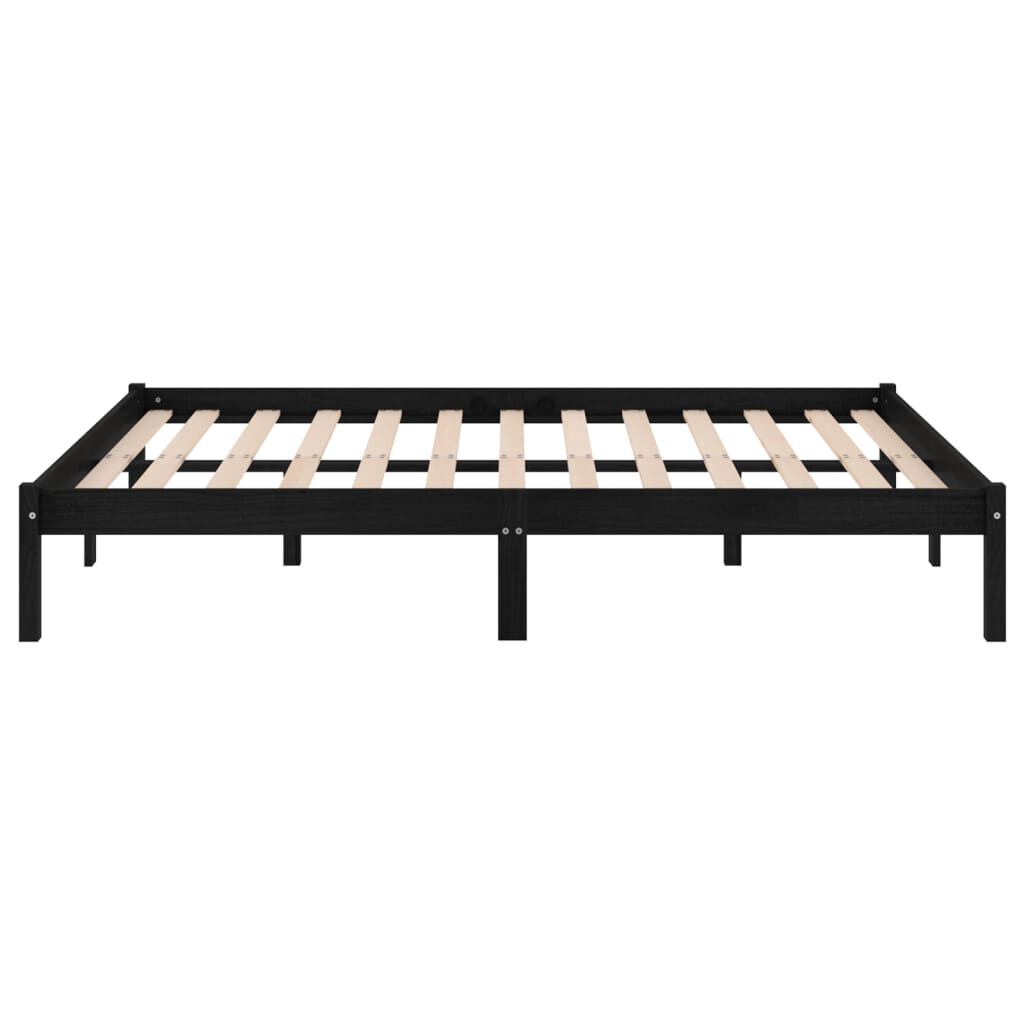 vidaXL Bed Frame without Mattress Black Solid Wood 120x200 cm