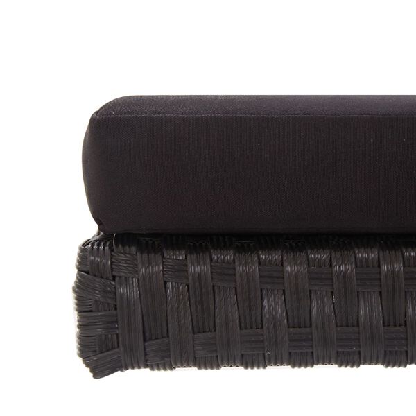 vidaXL Garden Bench with Cushions 176 cm Black Poly Rattan