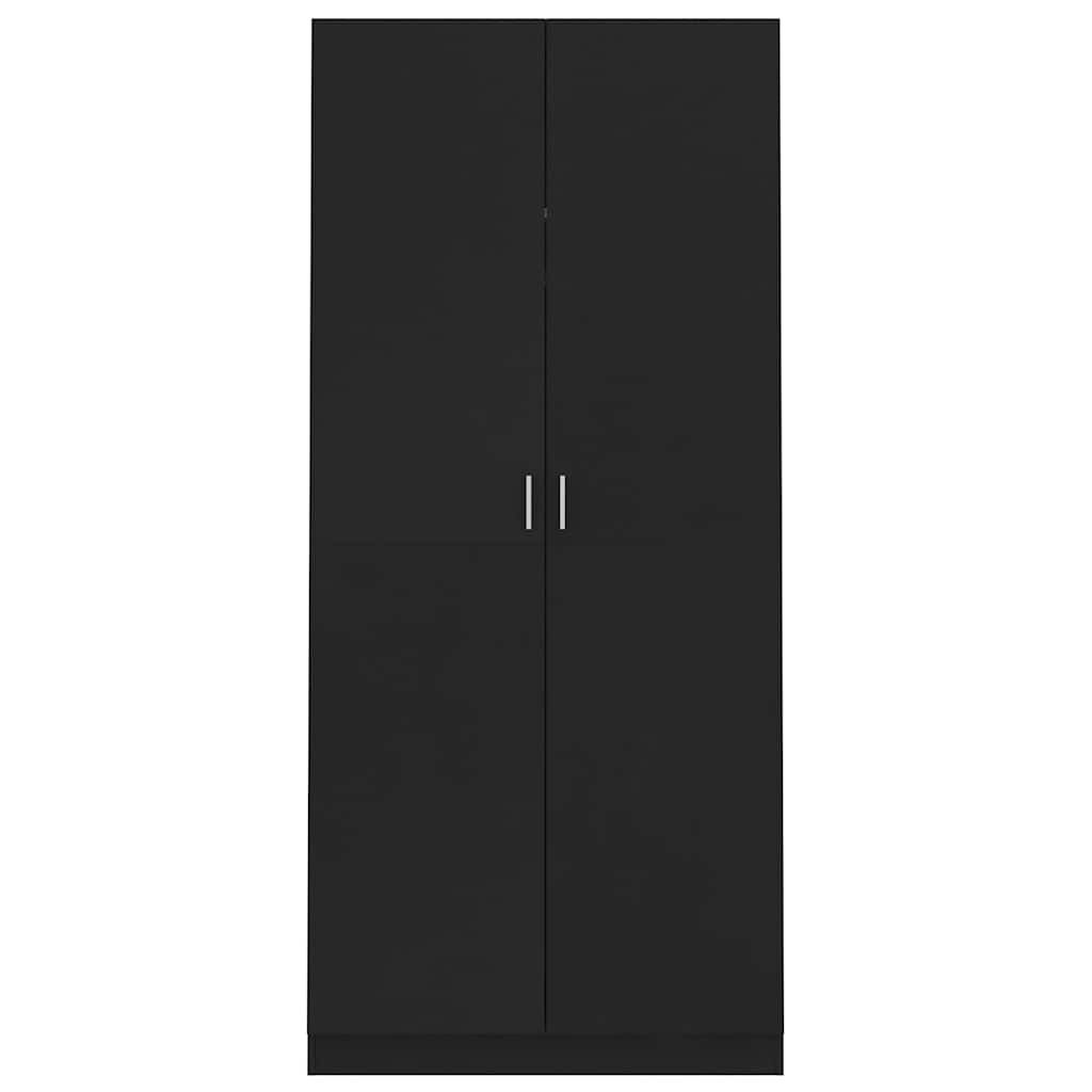 vidaXL Wardrobe Black 90x52x200 cm Engineered Wood