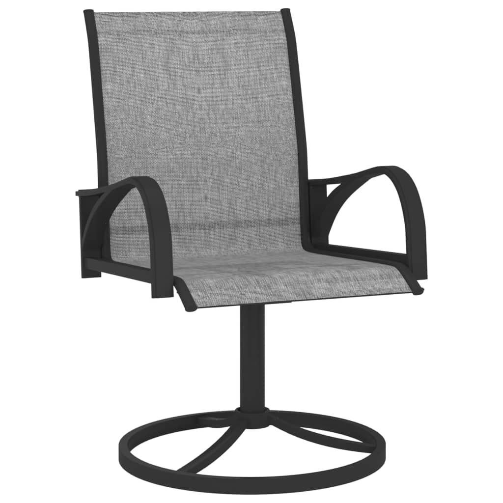 vidaXL Garden Swivel Chairs 2 pcs Textilene and Steel Grey