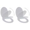 vidaXL Toilet Seats with Soft Close Lids 2 pcs Plastic White