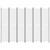 vidaXL 6-Panel Room Divider White 300x220 cm Fabric