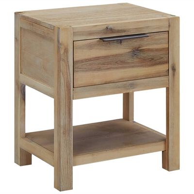 vidaXL Nightstand with Drawer 40x30x48 cm Solid Acacia Wood,  vidaXL Nightstand with Drawer 40x30x48 cm Solid Acacia Wood
