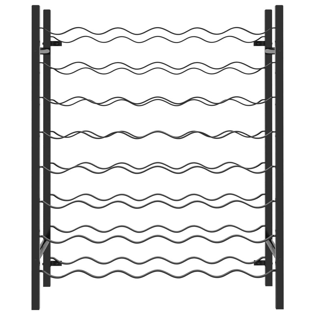vidaXL Wine Rack for 48 Bottles Black Metal