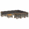 vidaXL 11 Piece Garden Sofa Set with Cushions Grey Poly Rattan