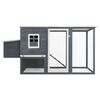 vidaXL Outdoor Chicken Cage Hen House with 1 Egg Cage Grey Wood