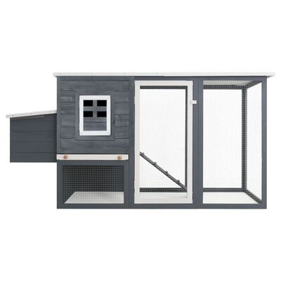 vidaXL Outdoor Chicken Cage Hen House with 1 Egg Cage Grey Wood, grey vidaXL Outdoor Chicken Cage Hen House with 1 Egg Cage Grey Wood