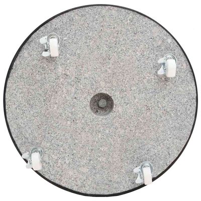 vidaXL Parasol Base Granite 30 kg Round Black, Black vidaXL Parasol Base Granite 30 kg Round Black