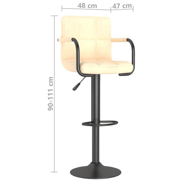 vidaXL Bar Stools 2 pcs Cream Velvet