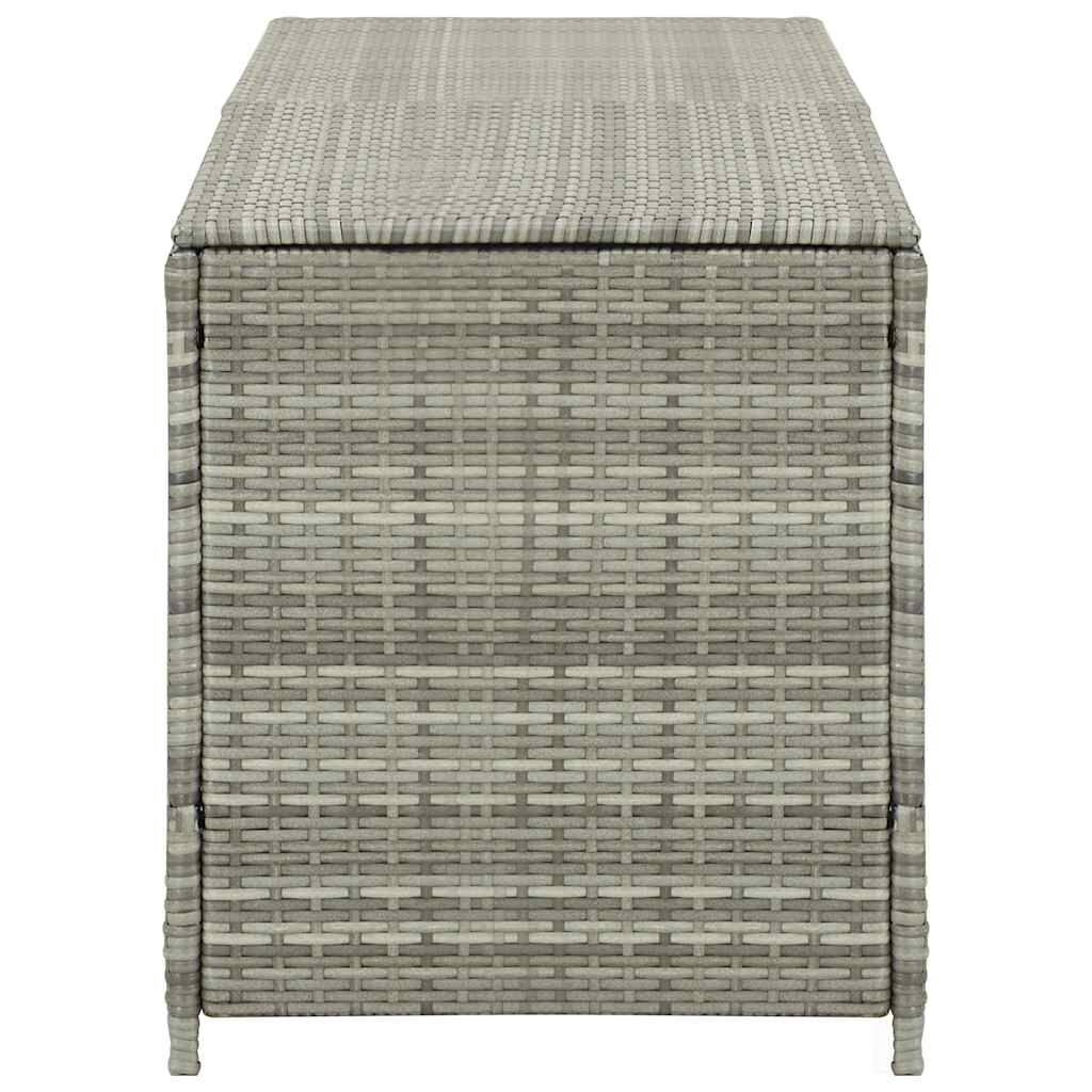 vidaXL Garden Storage Box Poly Rattan 200x50x60 cm Grey