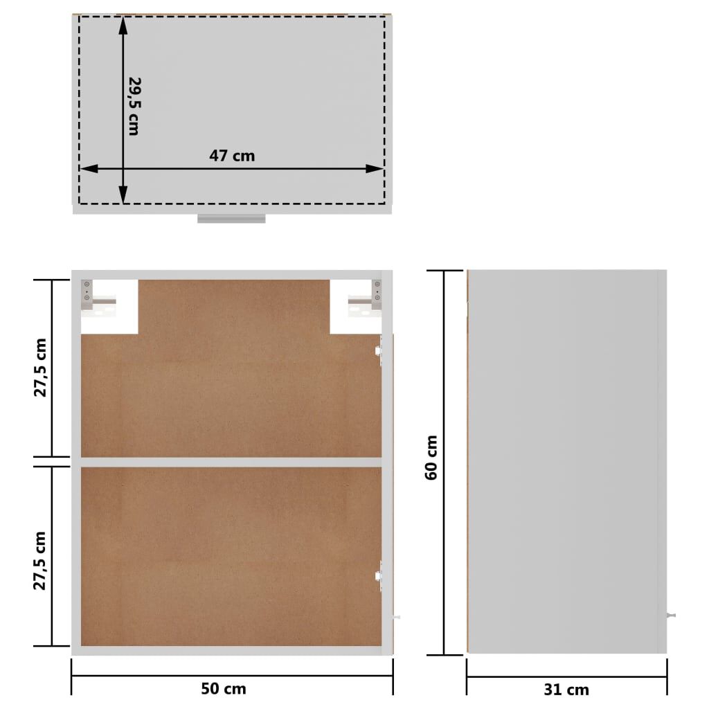 vidaXL Hanging Cabinet Lyon White 50x31x60 cm Engineered Wood