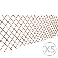 vidaXL Willow Trellis Fence 5 pcs 180x90 cm,  vidaXL Willow Trellis Fence 5 pcs 180x90 cm