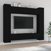 vidaXL 8 Piece TV Cabinet Set Black Engineered Wood