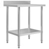 vidaXL Kitchen Work Table with Backsplash 80x60x93 cm Stainless Steel