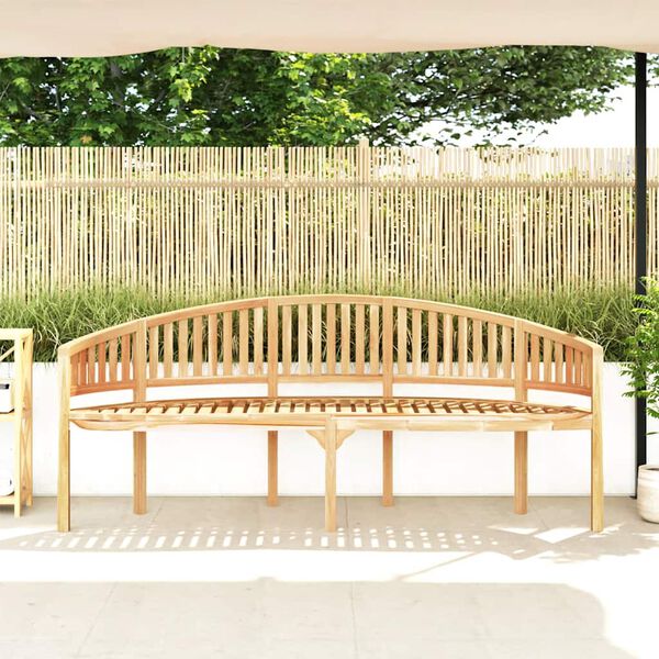 vidaXL Banana Bench 200 cm Solid Teak Wood