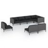 vidaXL 11 Piece Garden Lounge Set with Cushions Poly Rattan Dark Grey