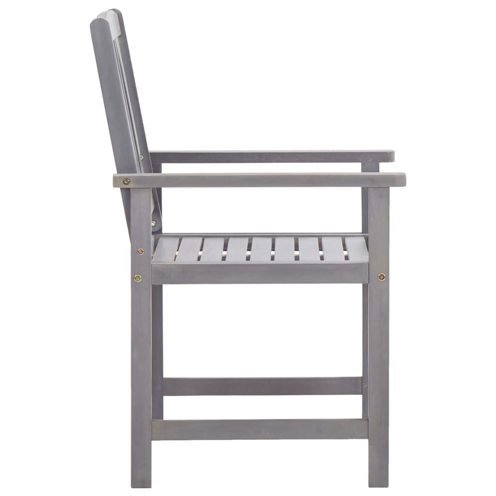 vidaXL 5 Piece Outdoor Dining Set Grey Solid Acacia Wood