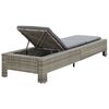 vidaXL Sunbed with Cushion Grey Poly Rattan