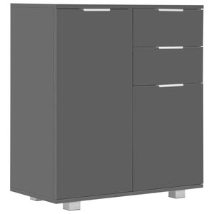 vidaXL Sideboard | High Gloss Grey | Engineered Wood | Medium | Sideboard
