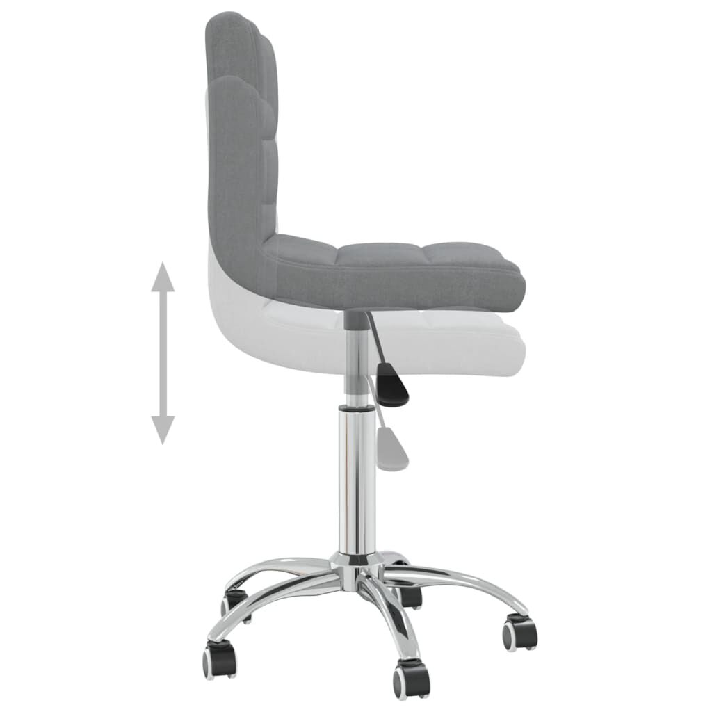 vidaXL Swivel Dining Chair Light Grey Fabric