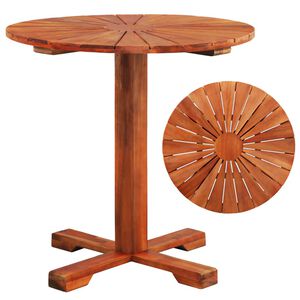 vidaXL Pedestal Table | Brown | Solid Acacia wood | Medium | Pedestal base