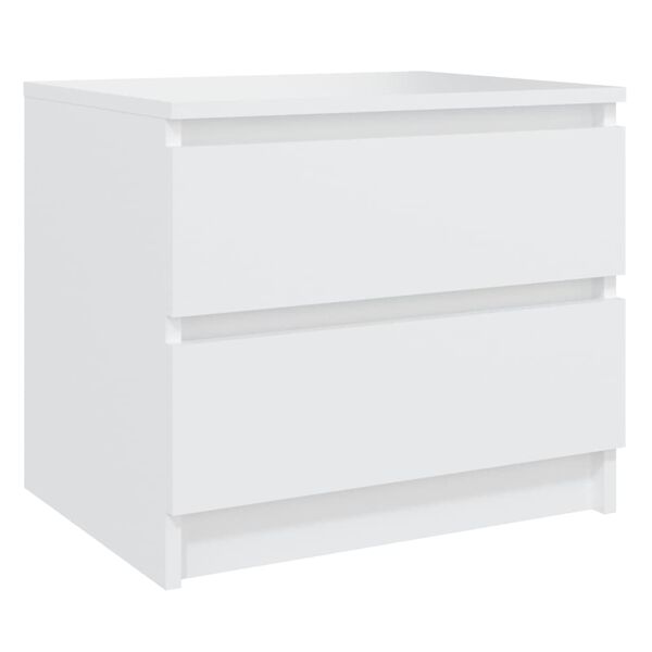 vidaXL Bed Cabinets 2 pcs White 50x39x43.5 cm Engineered Wood