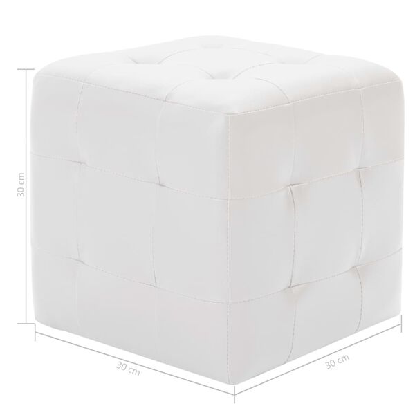 vidaXL Pouffe 2 pcs White 30x30x30 cm Faux Leather