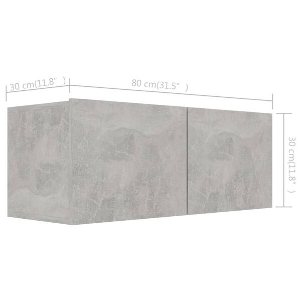 vidaXL TV Cabinets 3 pcs Concrete Grey Engineered Wood