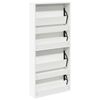 vidaXL Shoe Cabinet 4-Layer Mirror White 63x17x134 cm