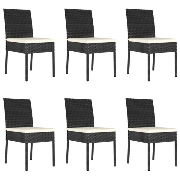 vidaXL 7 Piece Garden Dining Set Poly Rattan Black