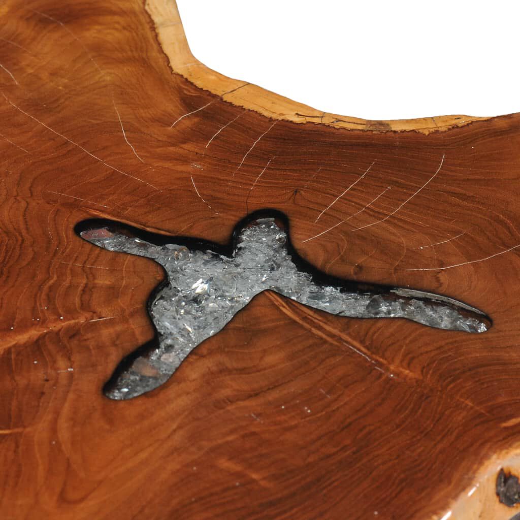 vidaXL Coffee Table 70x45 cm Solid Teak Wood and Polyresin