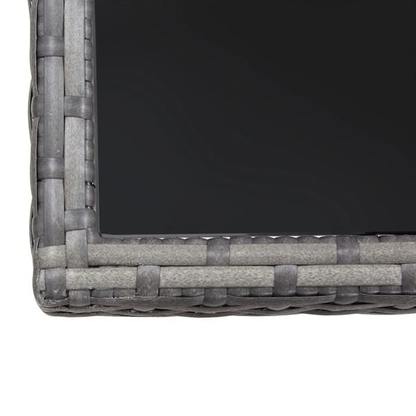 vidaXL Garden Table Grey 80x80x74 cm Poly Rattan