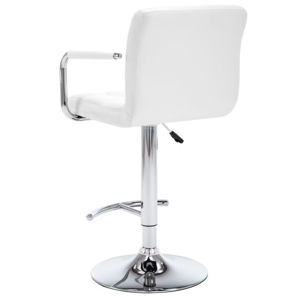 vidaXL Bar Stools 2 pcs White Faux Leather