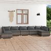 vidaXL 7 Piece Garden Lounge Set with Cushions Poly Rattan Grey