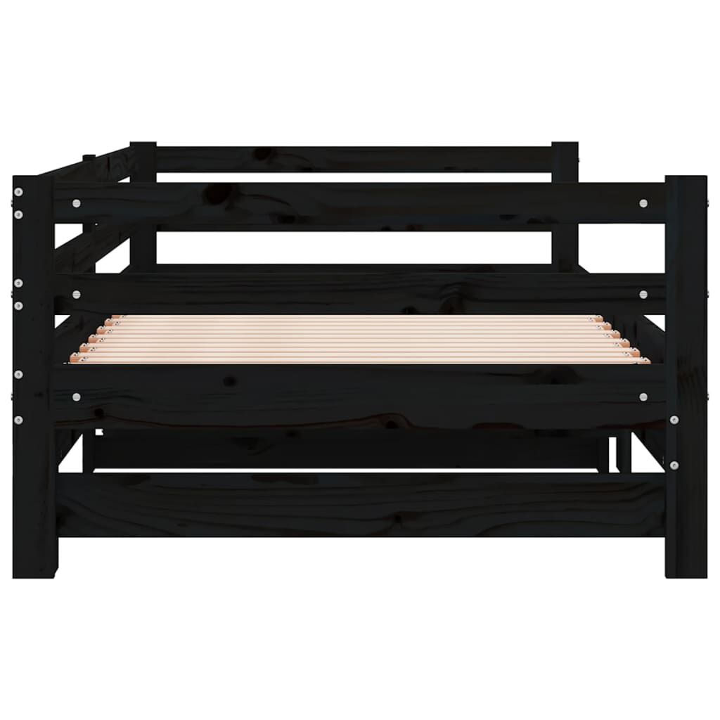 vidaXL Pull-out Day Bed without Mattress Black 2x(90x200)cm
