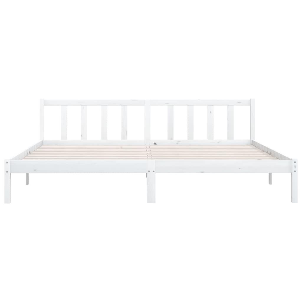 vidaXL Bed Frame without Mattress White Solid Wood 200x200 cm