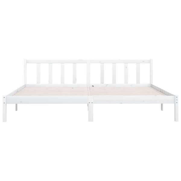 vidaXL Bed Frame without Mattress White Solid Wood 200x200 cm