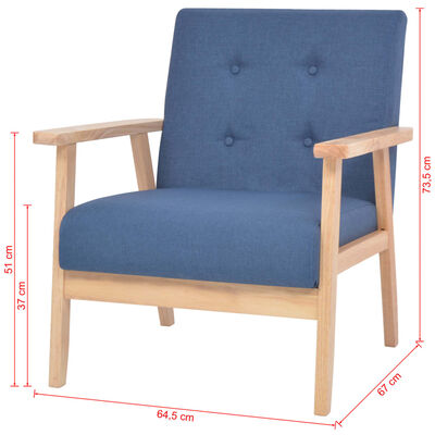 vidaXL Armchair Blue Fabric, blue vidaXL Armchair Blue Fabric