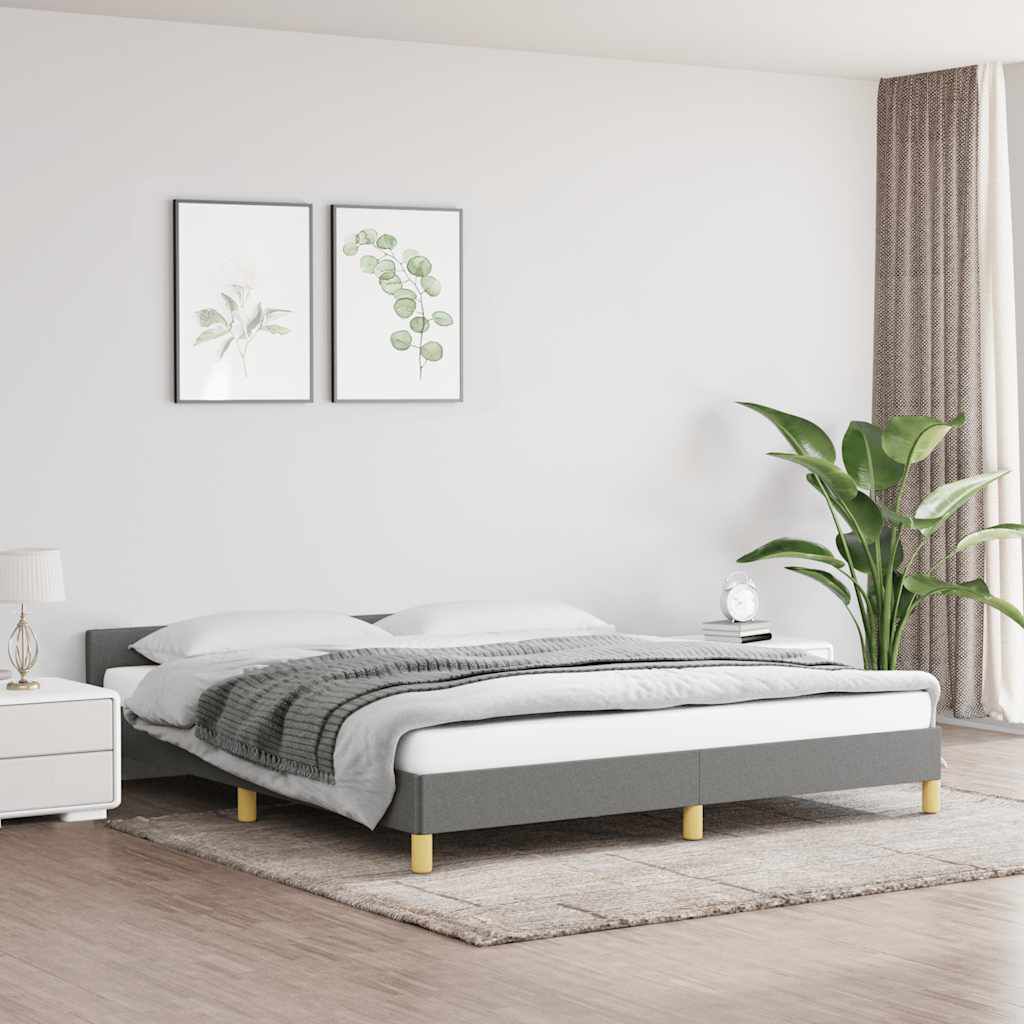 vidaXL Bed Frame without Mattress Dark Grey 183x203 cm King Fabric