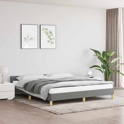 vidaXL Bed Frame without Mattress Dark Grey 183x203 cm King Fabric, dark grey vidaXL Bed Frame without Mattress Dark Grey 183x203 cm King Fabric