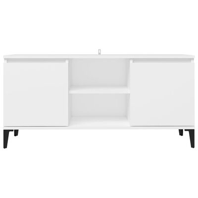 vidaXL TV Cabinet with Metal Legs White 103.5x35x50 cm