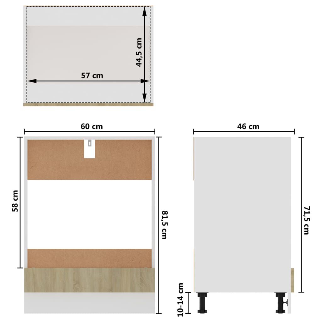 vidaXL Oven Cabinet Lyon Sonoma Oak 60x46x81.5 cm Engineered Wood, sonoma oak vidaXL Oven Cabinet Lyon Sonoma Oak 60x46x81.5 cm Engineered Wood