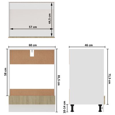 vidaXL Oven Cabinet Lyon Sonoma Oak 60x46x81.5 cm Engineered Wood, sonoma oak vidaXL Oven Cabinet Lyon Sonoma Oak 60x46x81.5 cm Engineered Wood