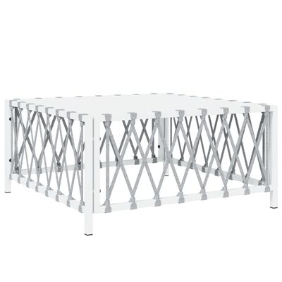 vidaXL 3 Piece Garden Lounge Set with Cushions White Steel, white vidaXL 3 Piece Garden Lounge Set with Cushions White Steel