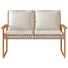 vidaXL 4 Piece Garden Lounge Set with Cushions Mix Beige Poly Rattan
