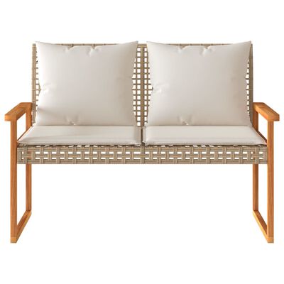 vidaXL 4 Piece Garden Lounge Set with Cushions Mix Beige Poly Rattan