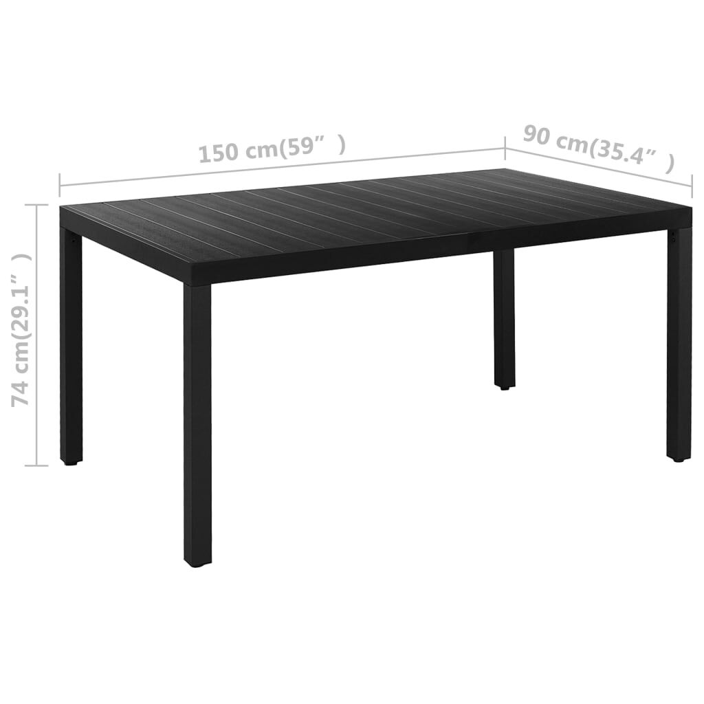 vidaXL 5 Piece Garden Dining Set Black